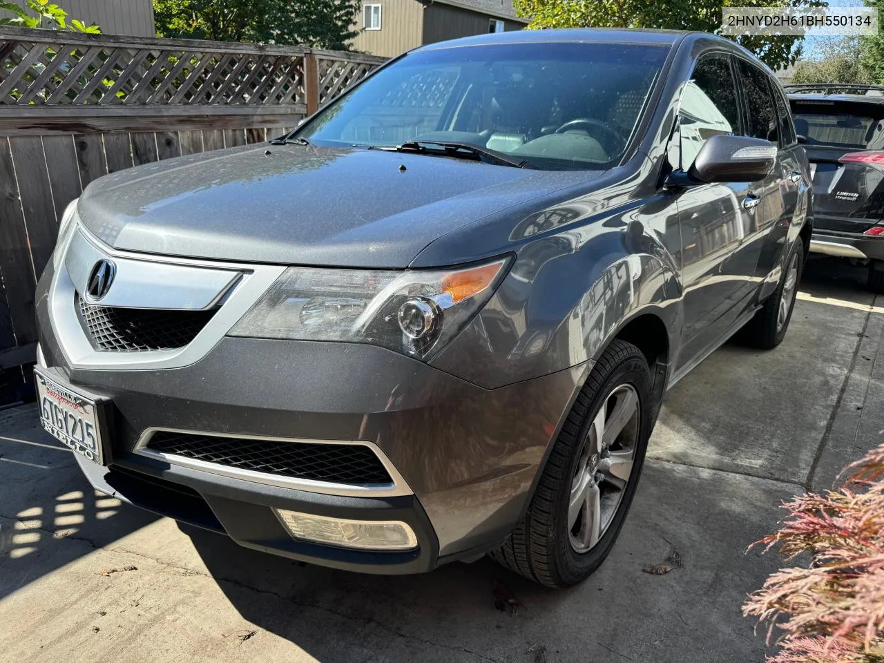 2011 Acura Mdx Technology VIN: 2HNYD2H61BH550134 Lot: 81202764