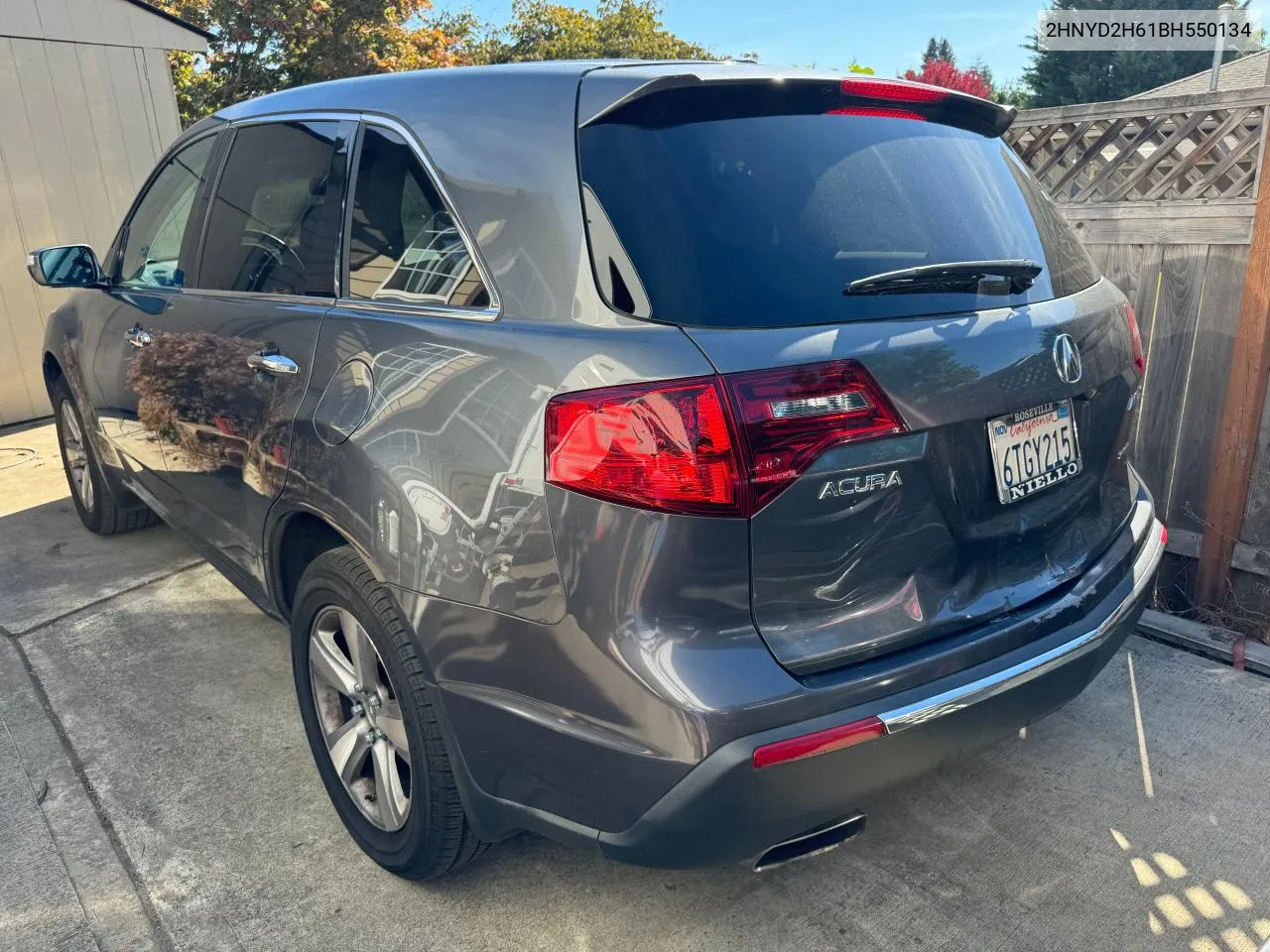 2011 Acura Mdx Technology VIN: 2HNYD2H61BH550134 Lot: 81202764