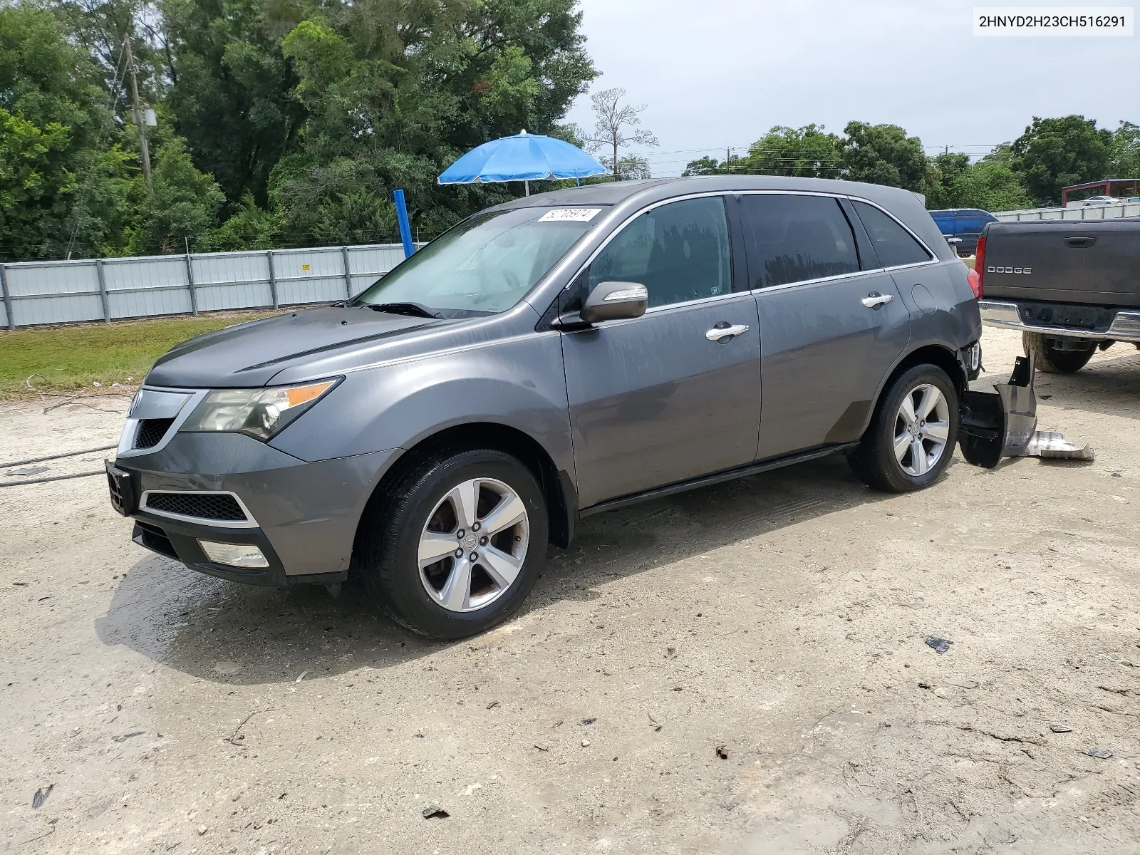 2012 Acura Mdx VIN: 2HNYD2H23CH516291 Lot: 52705974