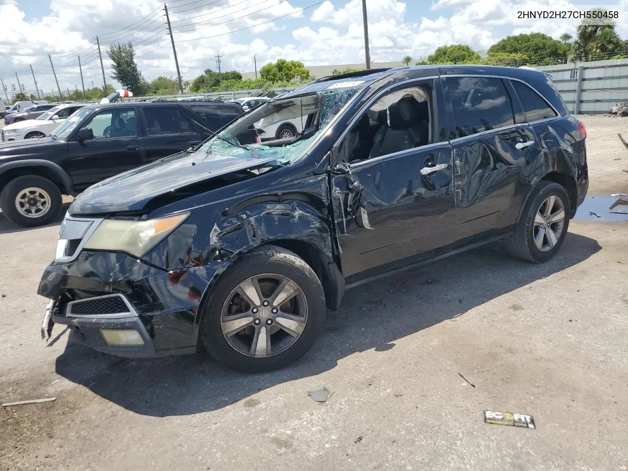 2012 Acura Mdx VIN: 2HNYD2H27CH550458 Lot: 67131174