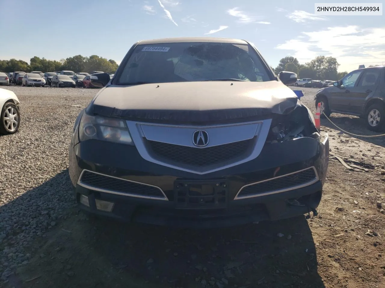 2012 Acura Mdx VIN: 2HNYD2H28CH549934 Lot: 69754494