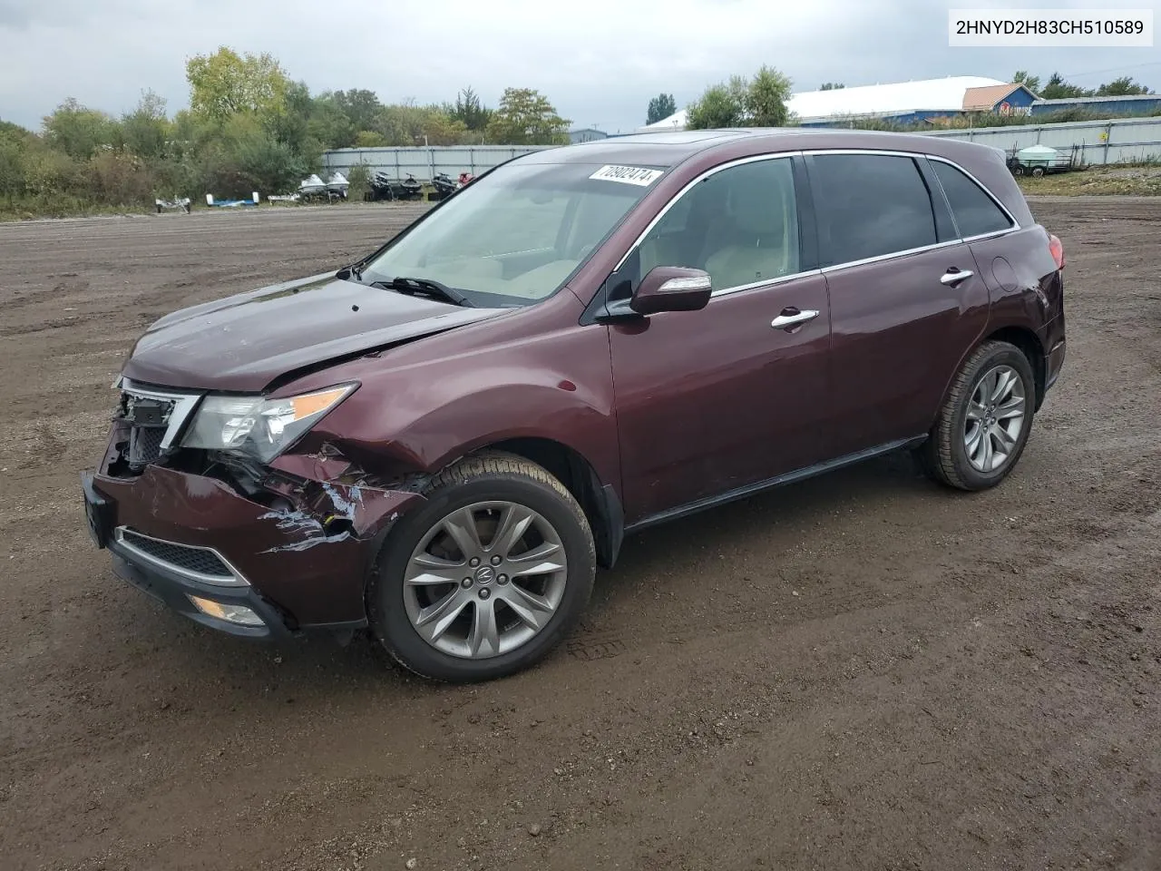 2012 Acura Mdx Advance VIN: 2HNYD2H83CH510589 Lot: 70902474