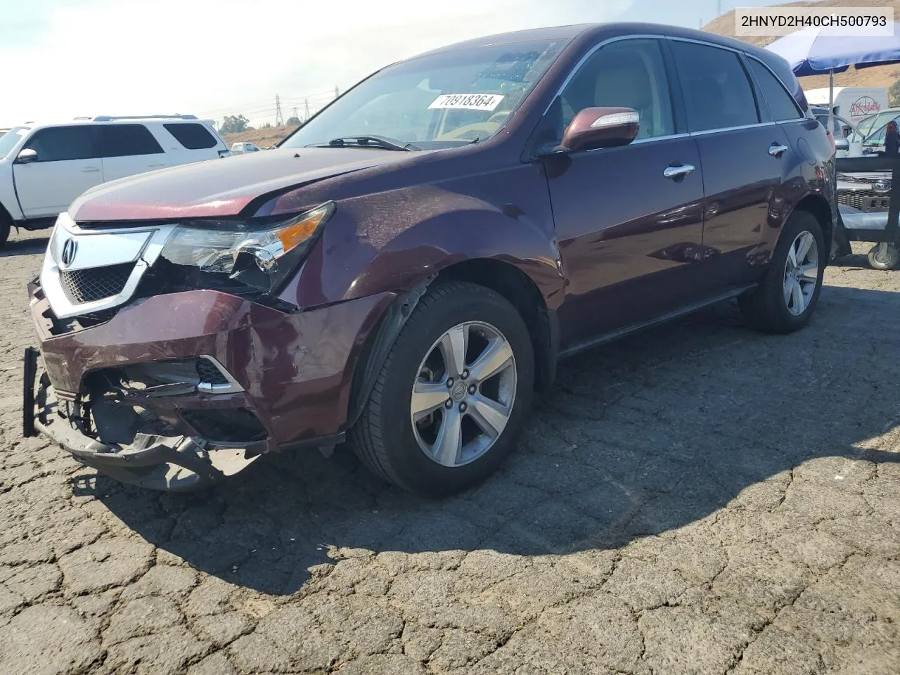 2012 Acura Mdx Technology VIN: 2HNYD2H40CH500793 Lot: 70918364