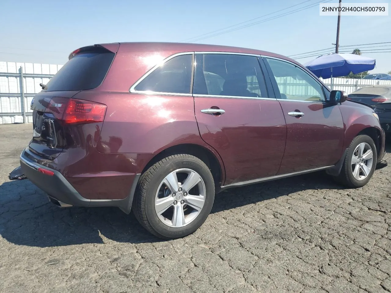 2012 Acura Mdx Technology VIN: 2HNYD2H40CH500793 Lot: 70918364