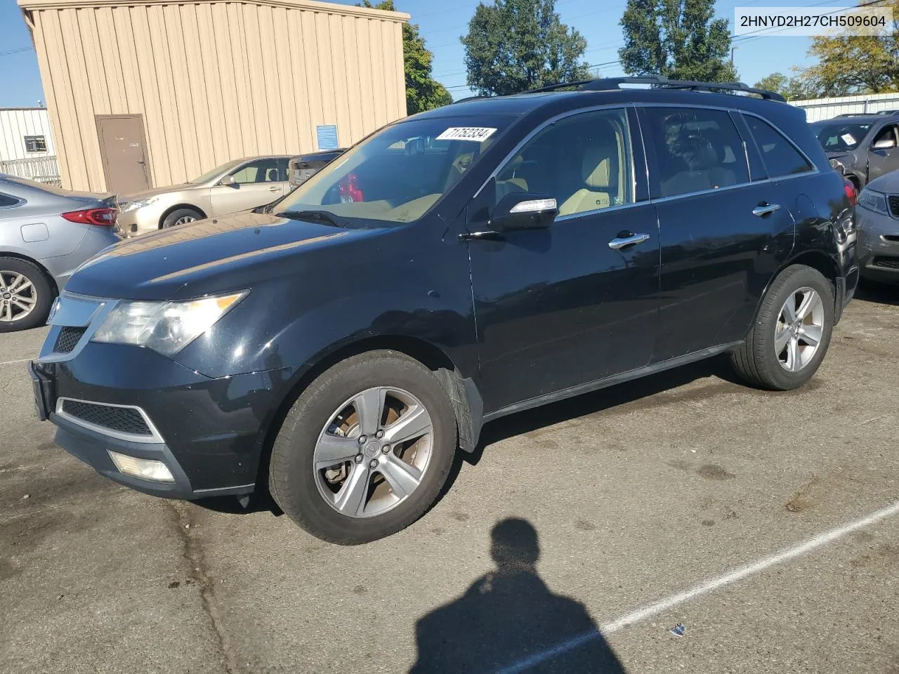 2012 Acura Mdx VIN: 2HNYD2H27CH509604 Lot: 71752334