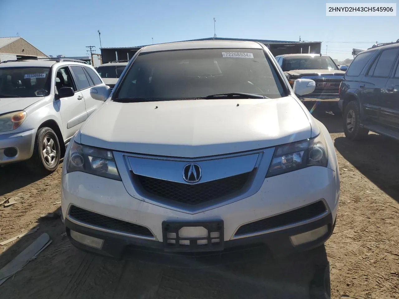 2012 Acura Mdx Technology VIN: 2HNYD2H43CH545906 Lot: 72268934