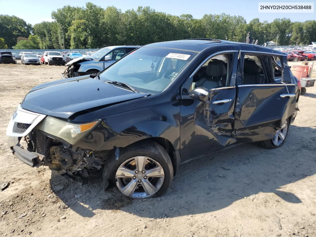 2012 Acura Mdx VIN: 2HNYD2H20CH538488 Lot: 72274604