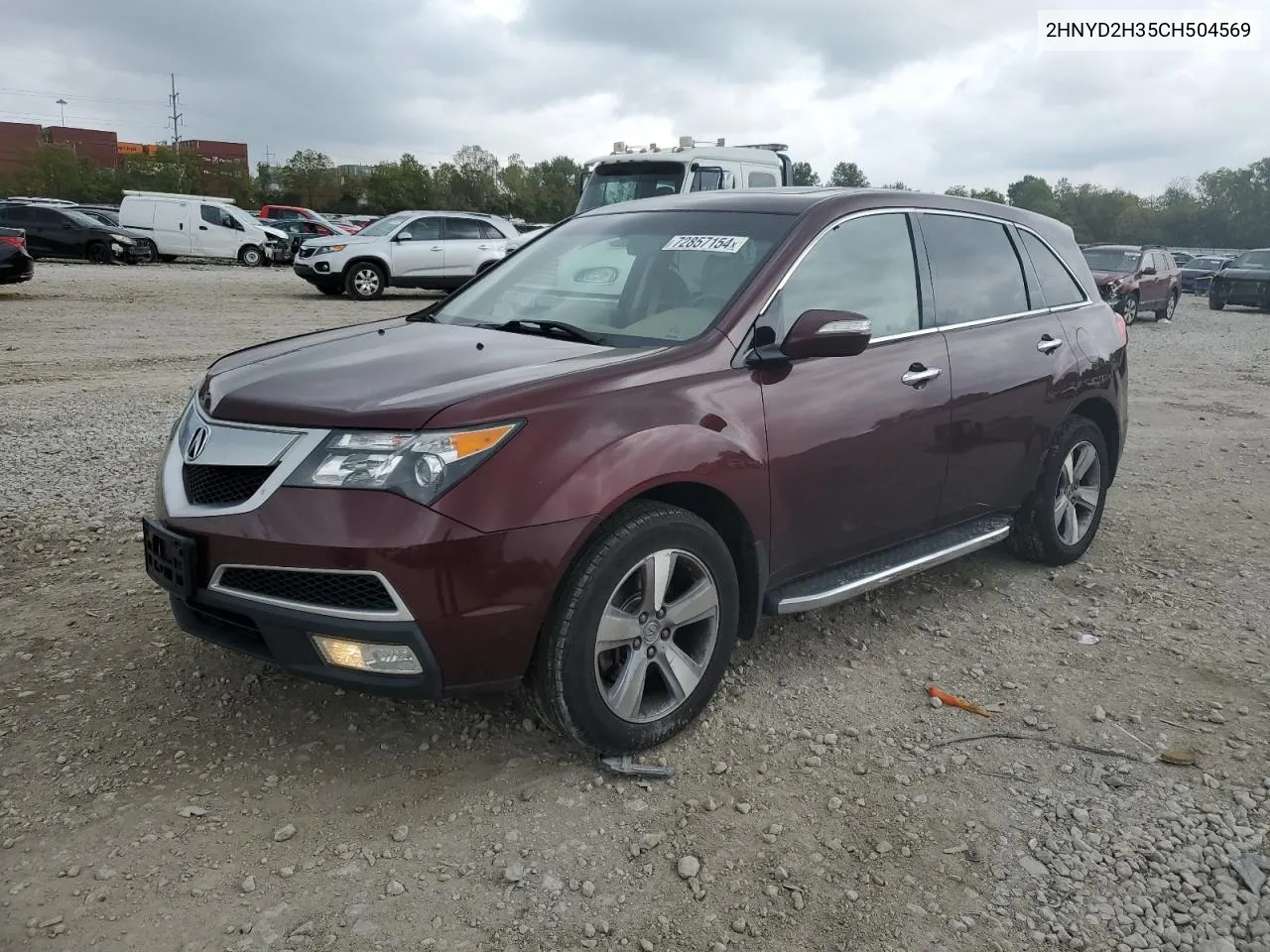 2012 Acura Mdx Technology VIN: 2HNYD2H35CH504569 Lot: 72857154