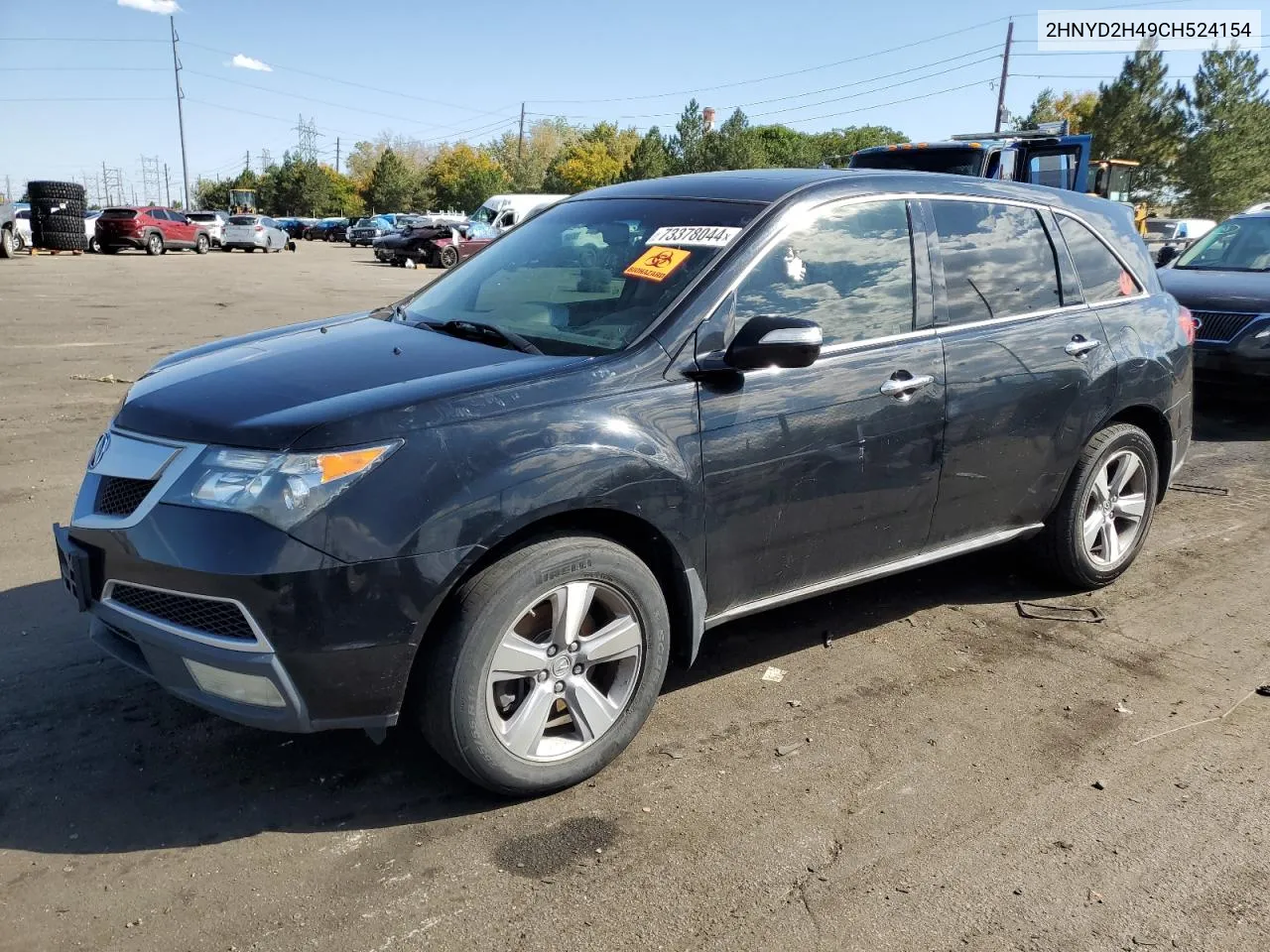 2012 Acura Mdx Technology VIN: 2HNYD2H49CH524154 Lot: 73378044