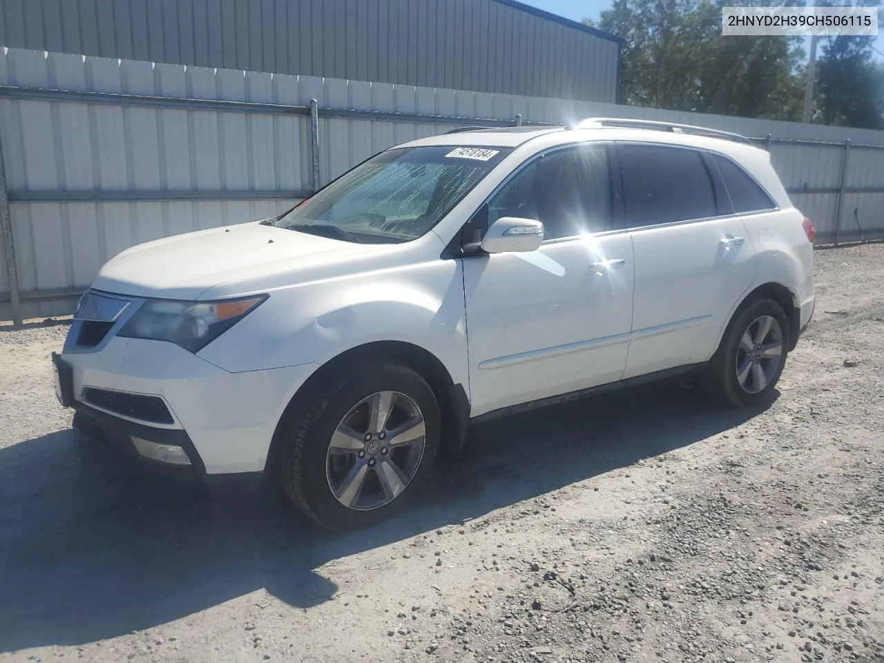 2012 Acura Mdx Technology VIN: 2HNYD2H39CH506115 Lot: 74518184