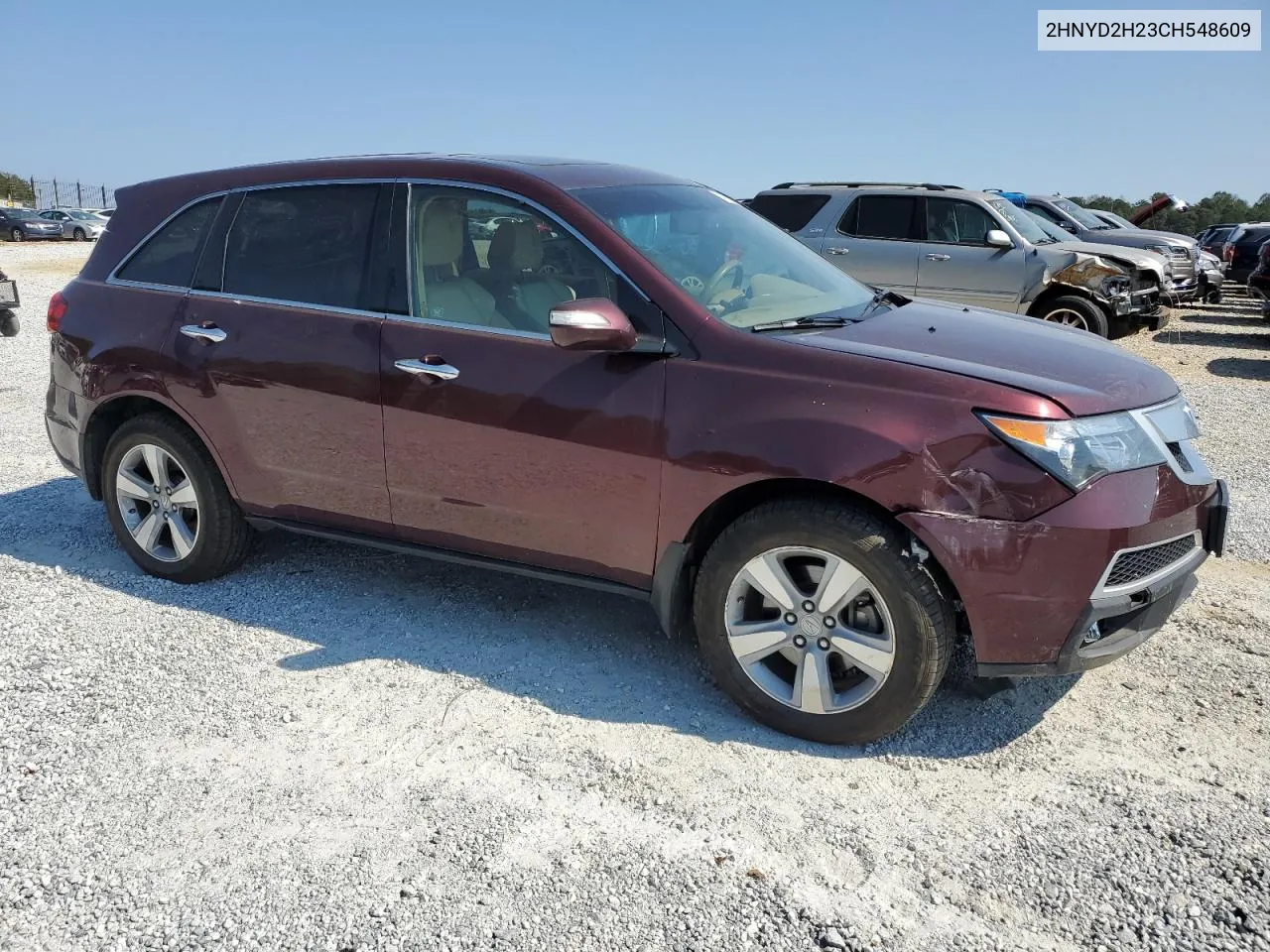 2012 Acura Mdx VIN: 2HNYD2H23CH548609 Lot: 74812704