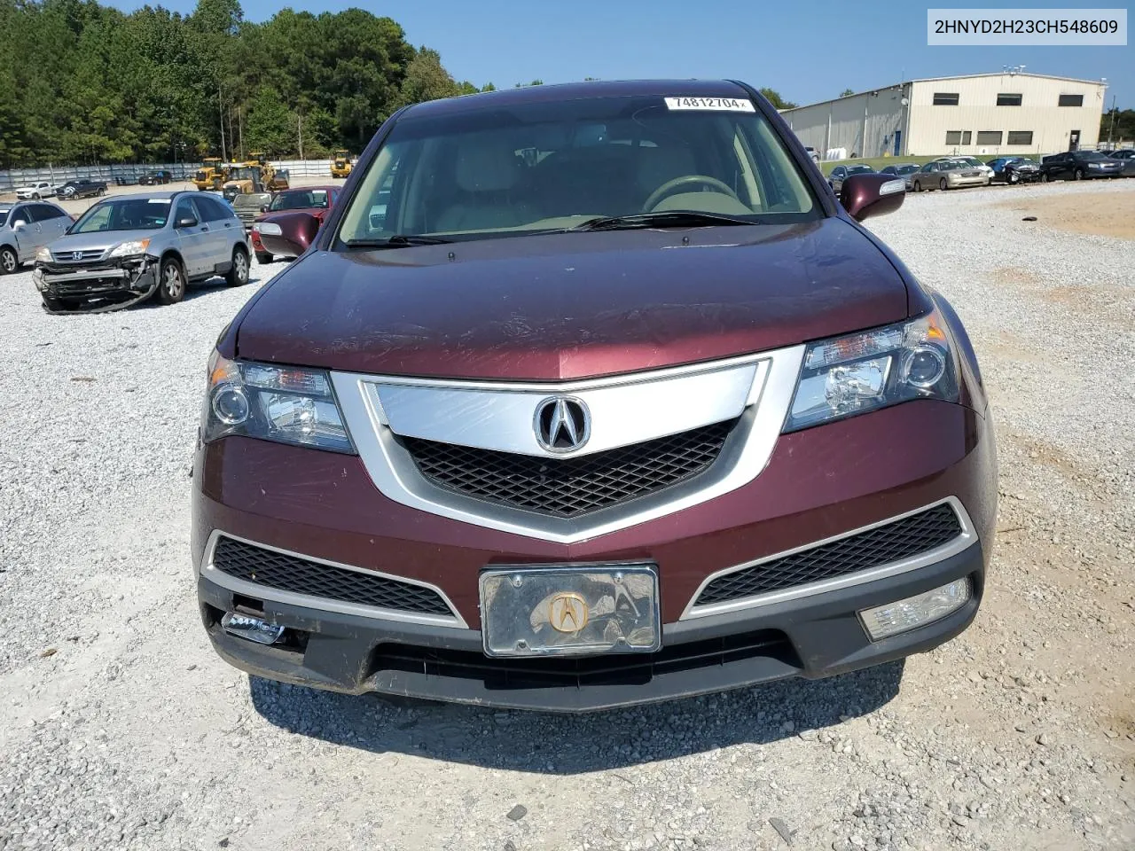 2012 Acura Mdx VIN: 2HNYD2H23CH548609 Lot: 74812704