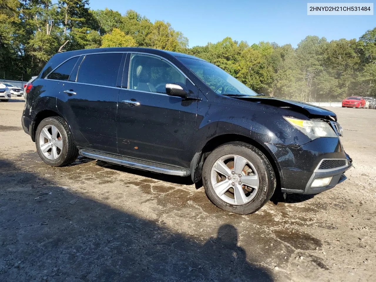 2012 Acura Mdx VIN: 2HNYD2H21CH531484 Lot: 76010434