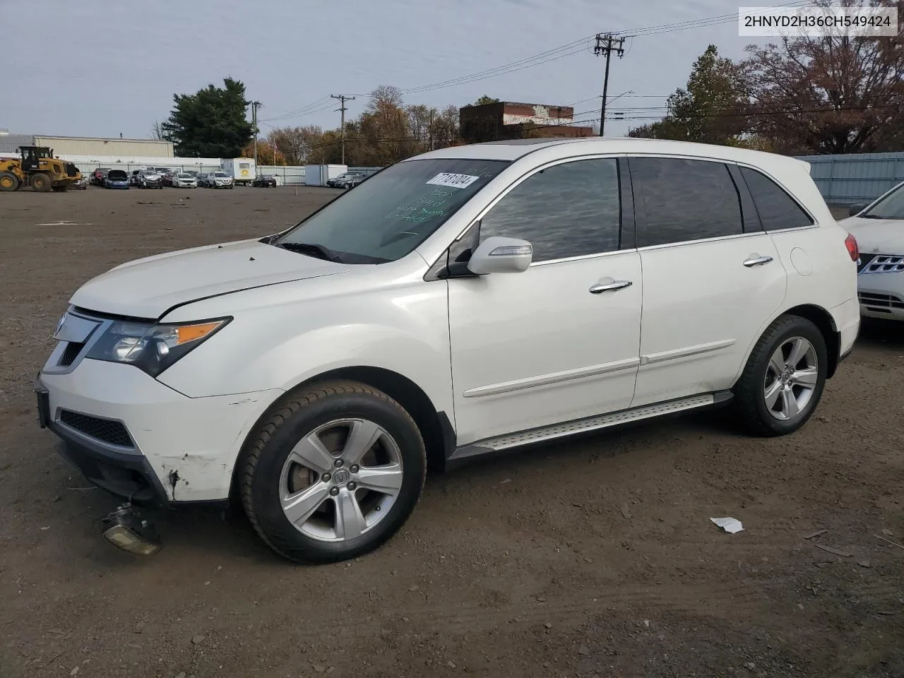 2012 Acura Mdx Technology VIN: 2HNYD2H36CH549424 Lot: 77181004