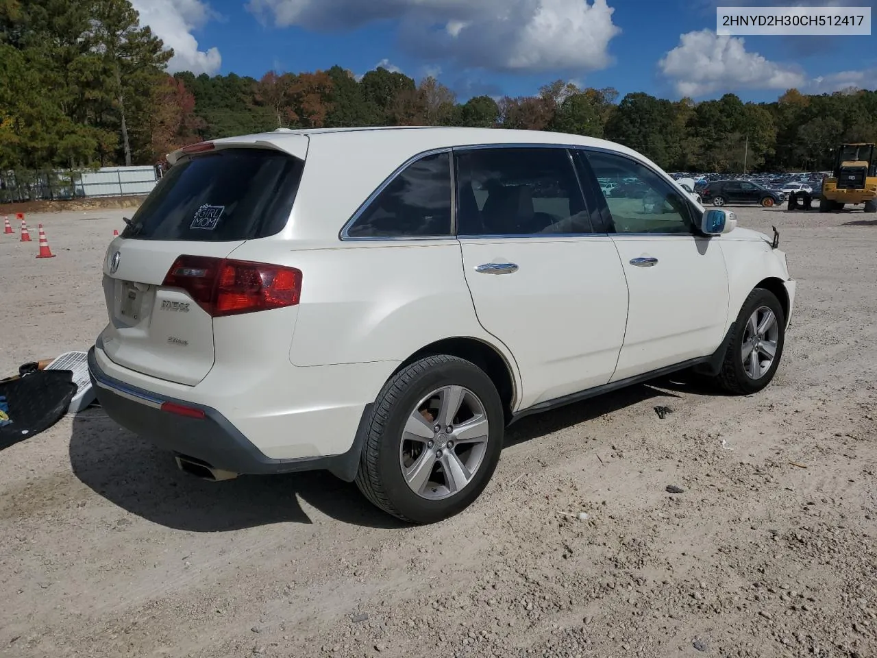 2012 Acura Mdx Technology VIN: 2HNYD2H30CH512417 Lot: 78724074