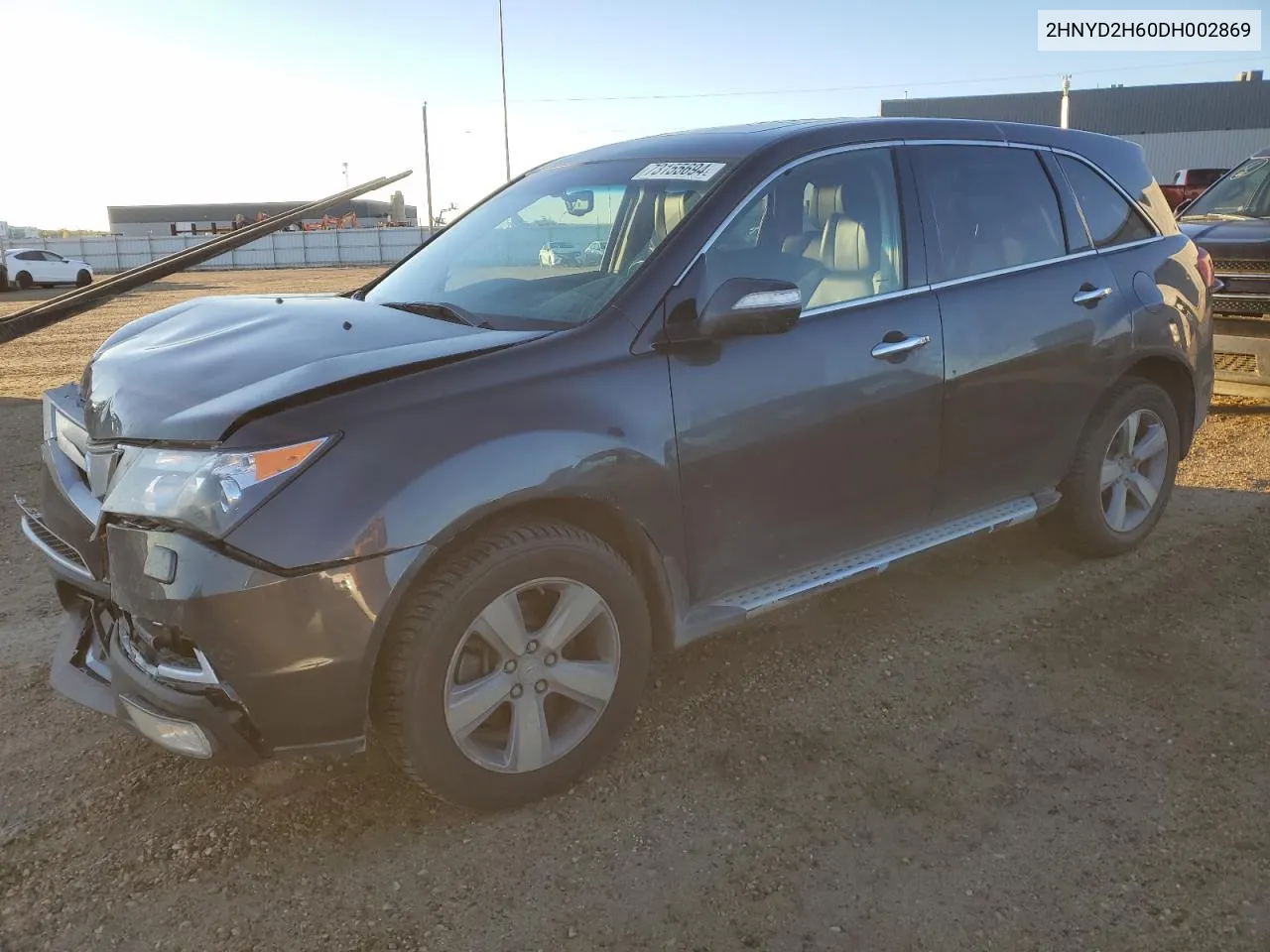 2013 Acura Mdx Advance VIN: 2HNYD2H60DH002869 Lot: 73155694