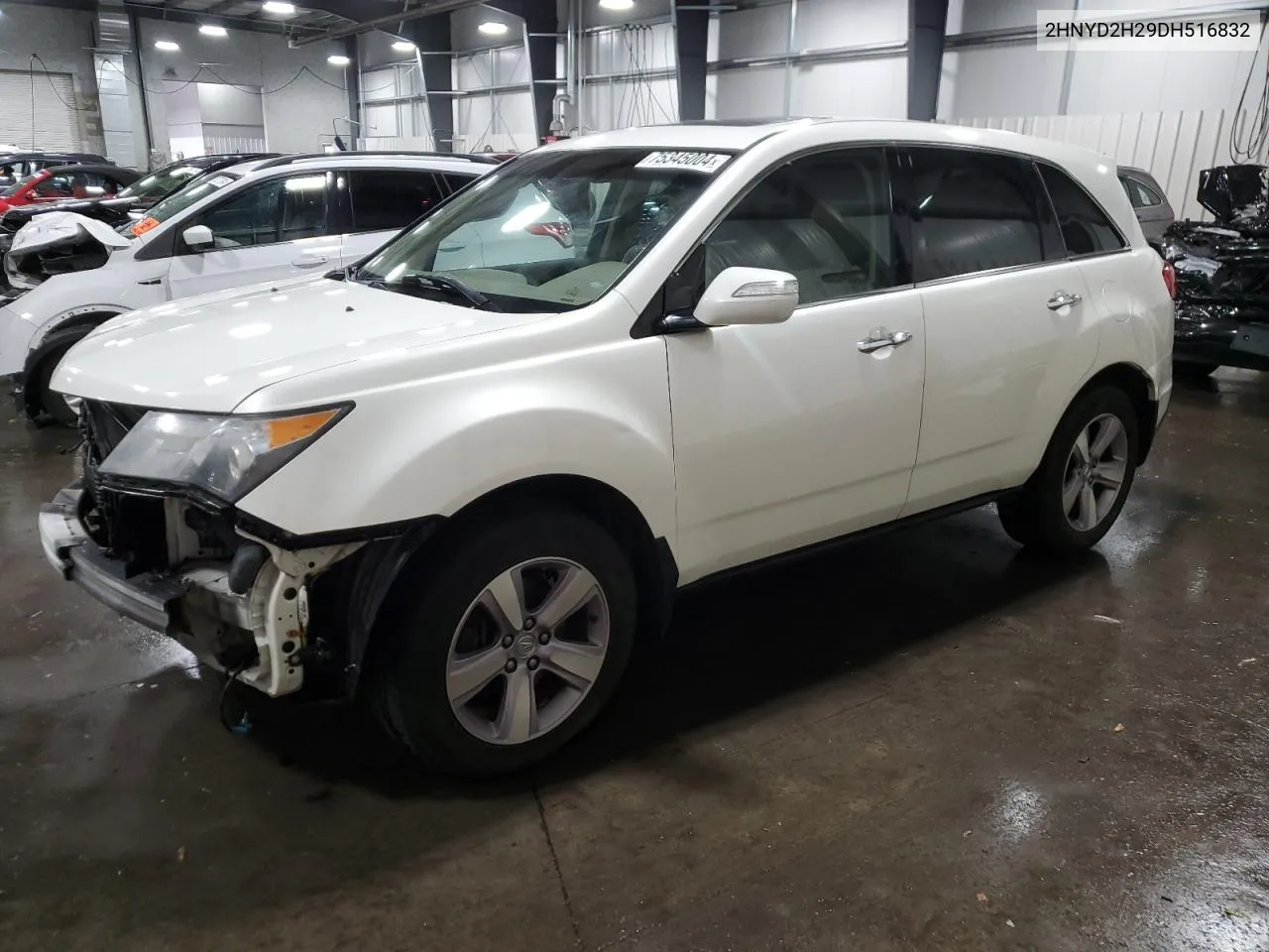 2013 Acura Mdx VIN: 2HNYD2H29DH516832 Lot: 75345004