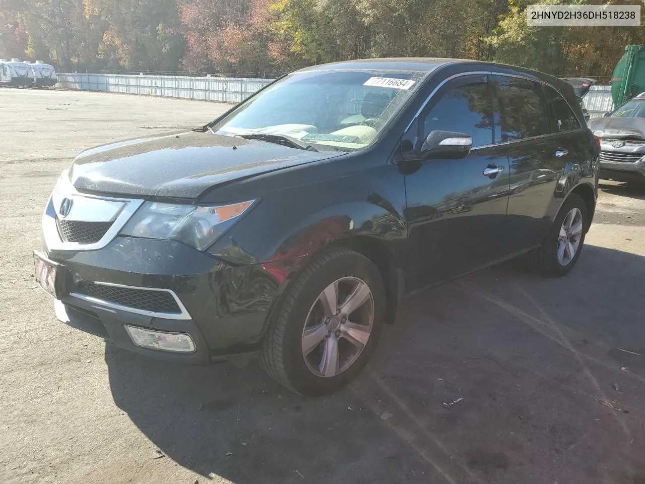 2013 Acura Mdx Technology VIN: 2HNYD2H36DH518238 Lot: 77116684