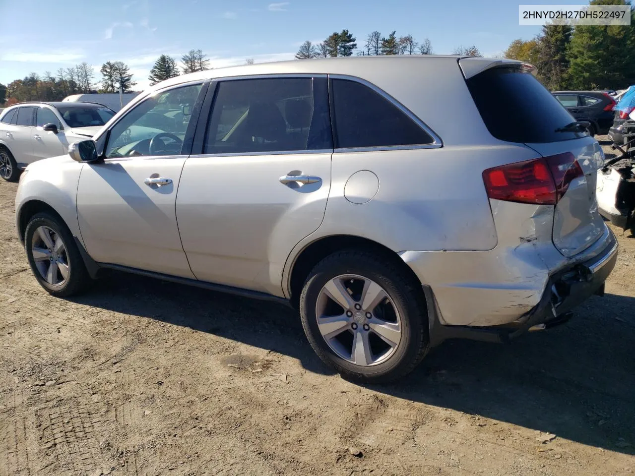 2013 Acura Mdx VIN: 2HNYD2H27DH522497 Lot: 77434194