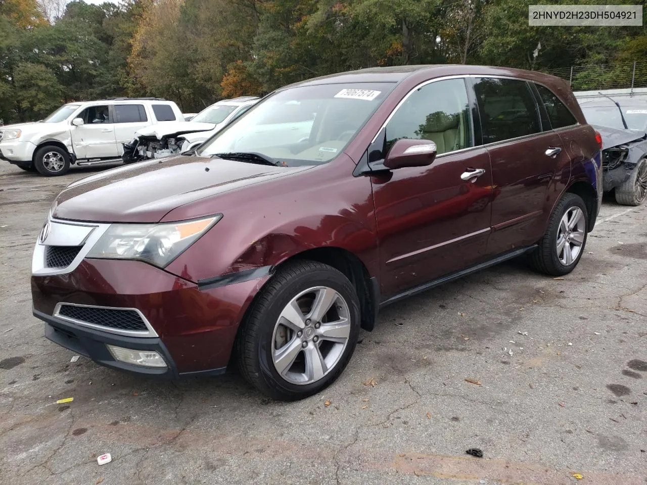 2013 Acura Mdx VIN: 2HNYD2H23DH504921 Lot: 79067574