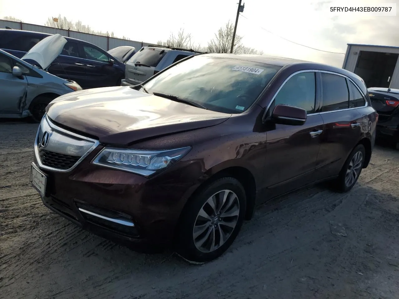 2014 Acura Mdx Technology VIN: 5FRYD4H43EB009787 Lot: 45181904