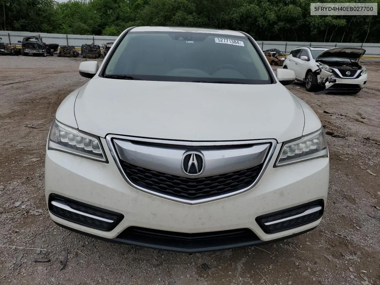 2014 Acura Mdx Technology VIN: 5FRYD4H40EB027700 Lot: 52771384