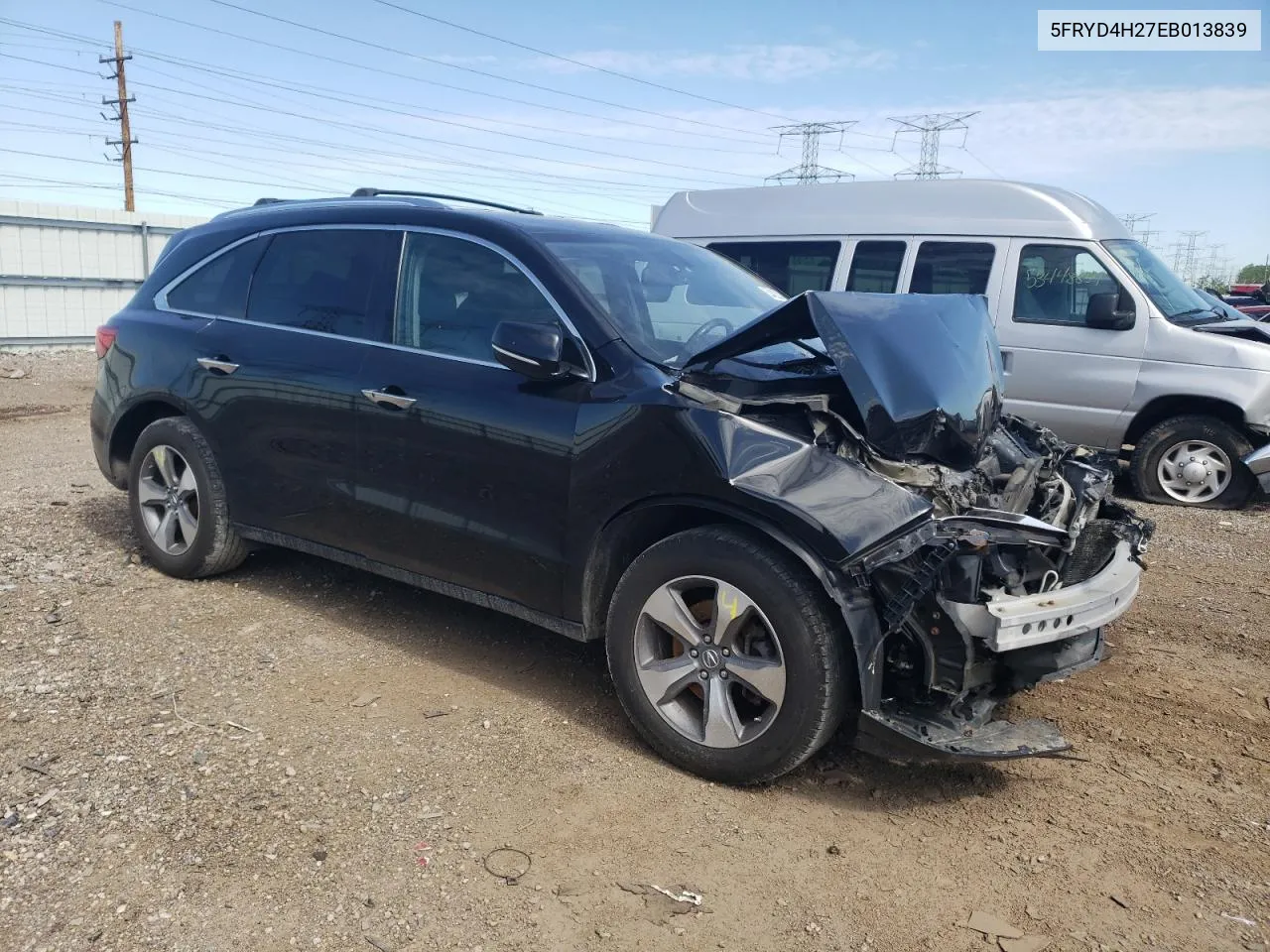 2014 Acura Mdx VIN: 5FRYD4H27EB013839 Lot: 53422314