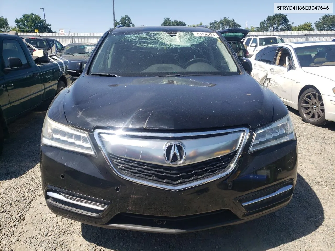 2014 Acura Mdx Advance VIN: 5FRYD4H86EB047646 Lot: 53436754