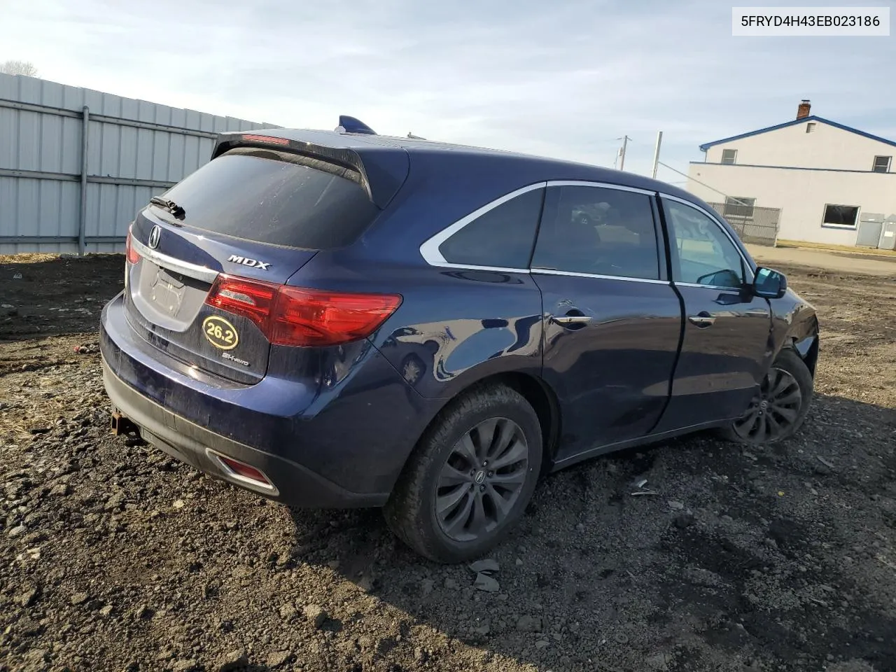 2014 Acura Mdx Technology VIN: 5FRYD4H43EB023186 Lot: 55169994