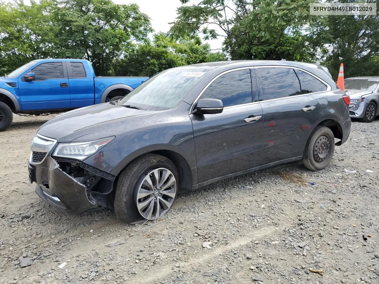 2014 Acura Mdx Technology VIN: 5FRYD4H49EB012029 Lot: 58257884