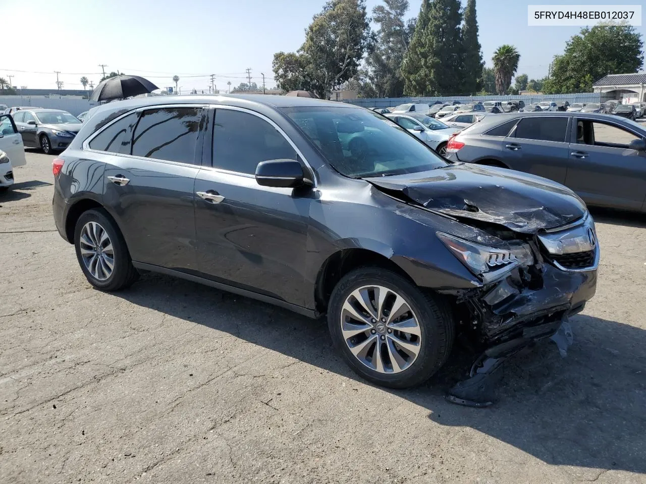 2014 Acura Mdx Technology VIN: 5FRYD4H48EB012037 Lot: 59132964