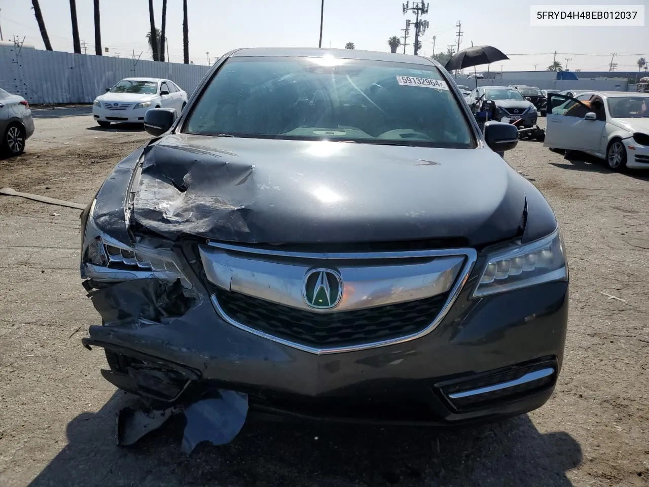 2014 Acura Mdx Technology VIN: 5FRYD4H48EB012037 Lot: 59132964