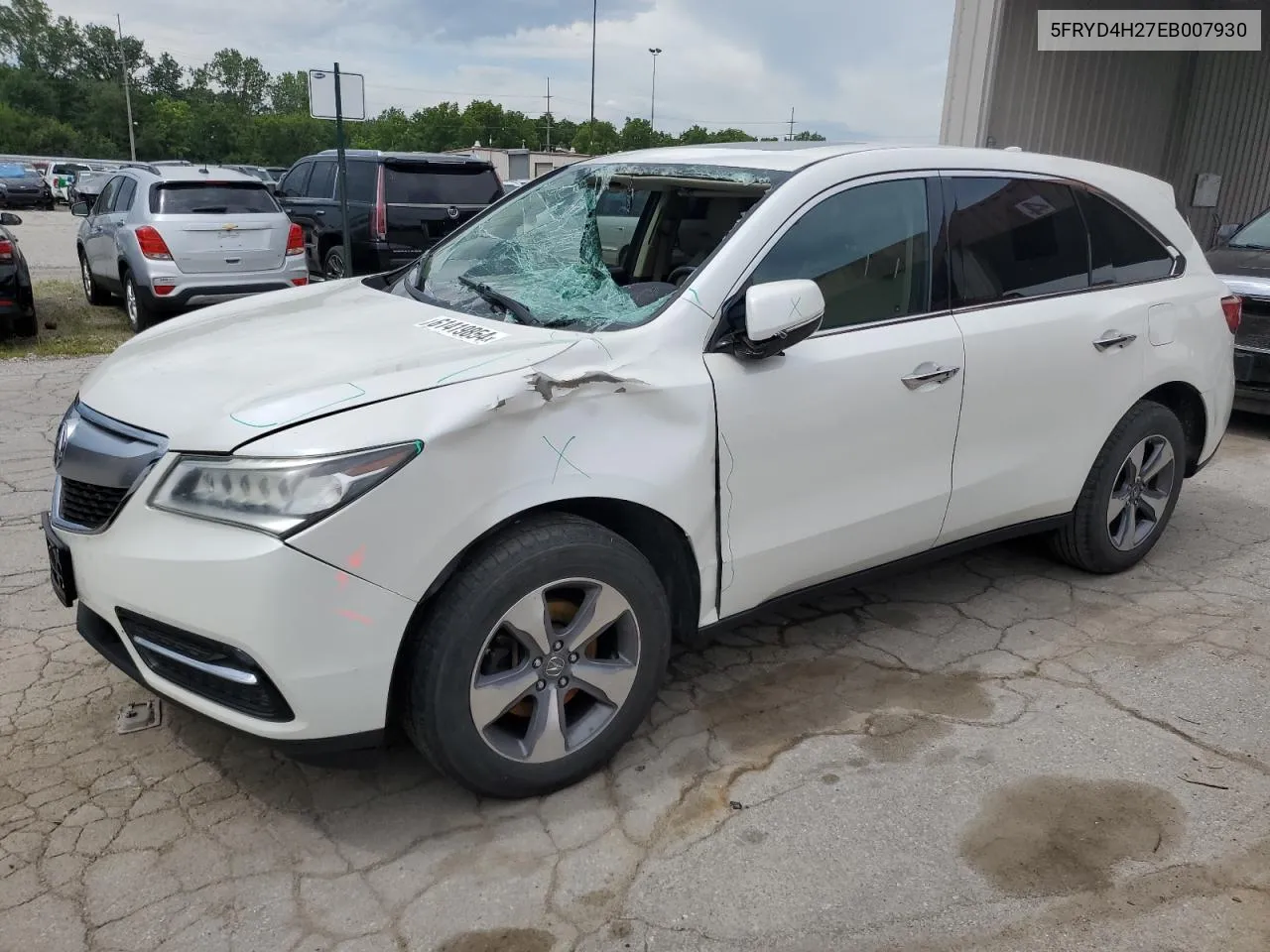 2014 Acura Mdx VIN: 5FRYD4H27EB007930 Lot: 61419854