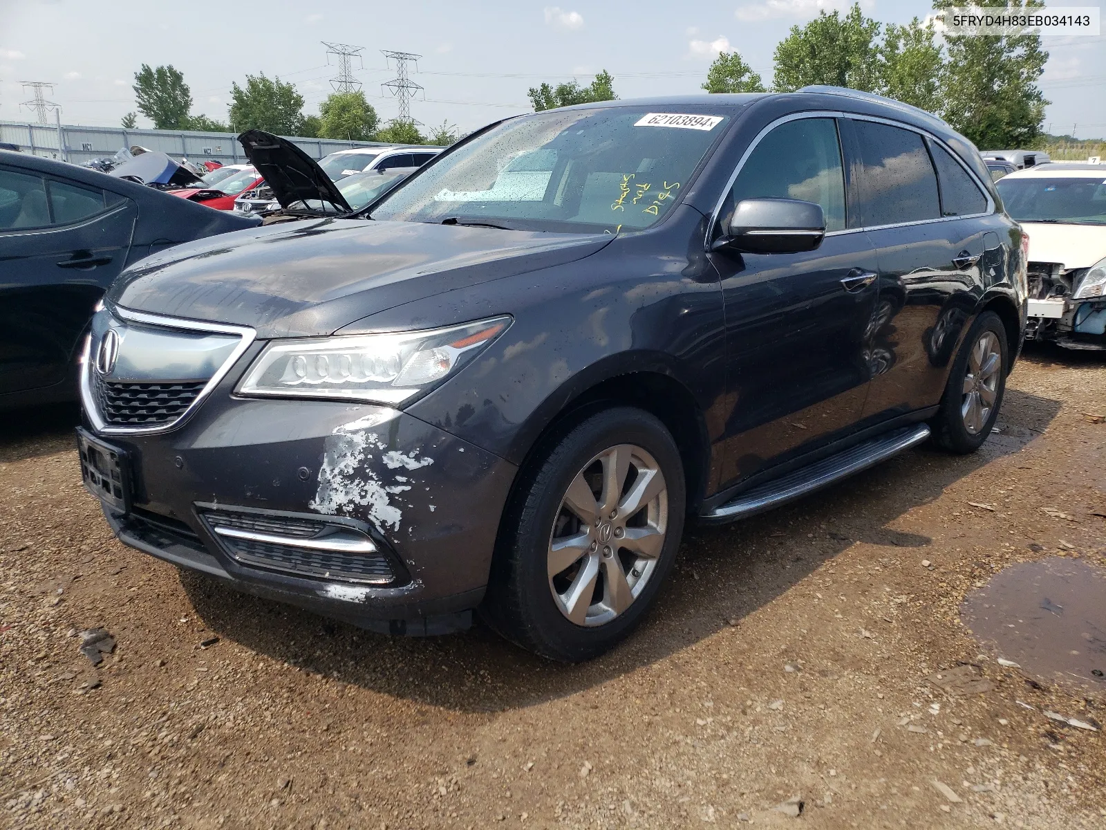 2014 Acura Mdx Advance VIN: 5FRYD4H83EB034143 Lot: 62103894