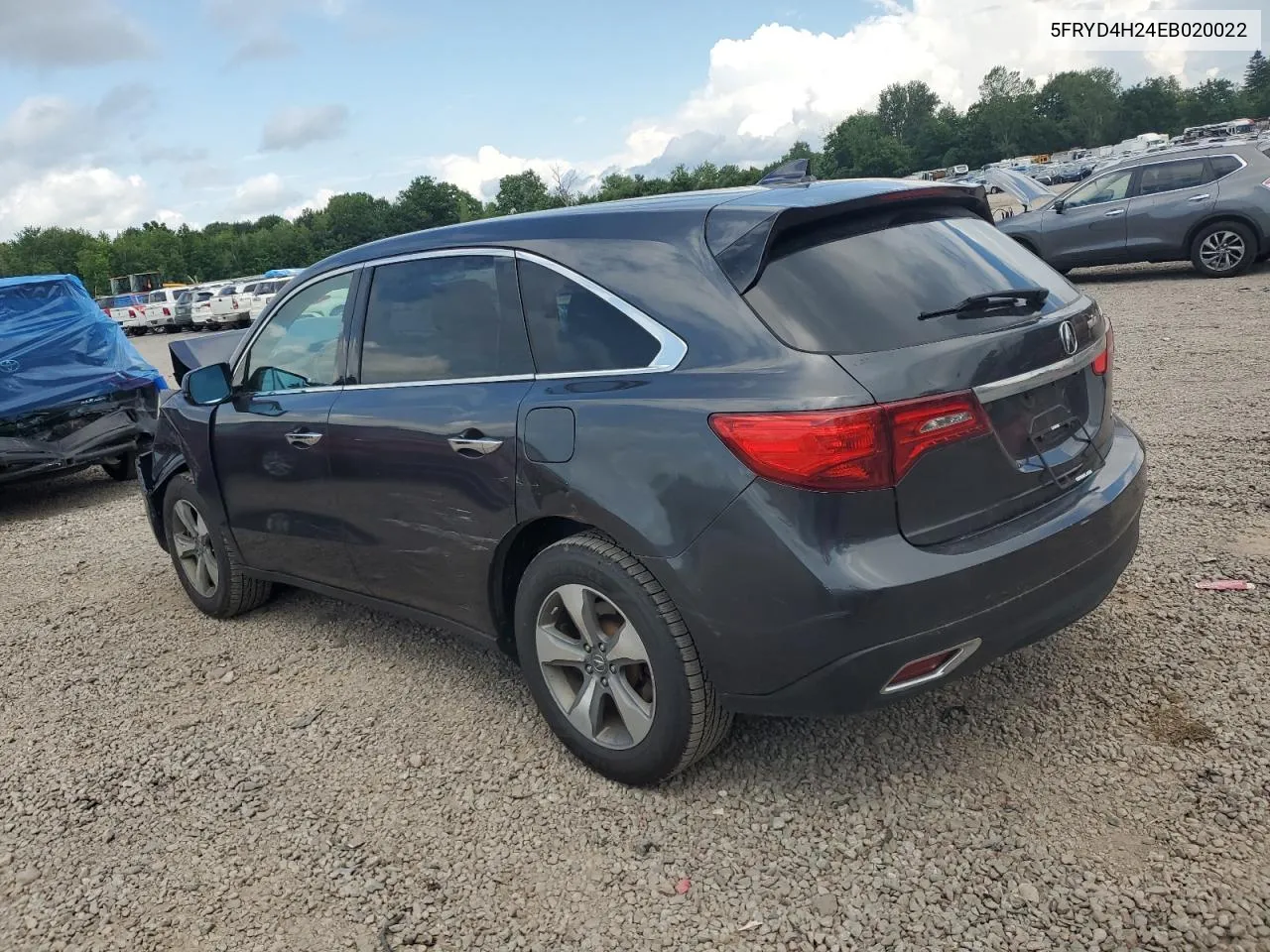 2014 Acura Mdx VIN: 5FRYD4H24EB020022 Lot: 65039974