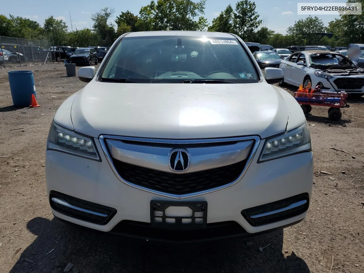 2014 Acura Mdx VIN: 5FRYD4H22EB036431 Lot: 68243964