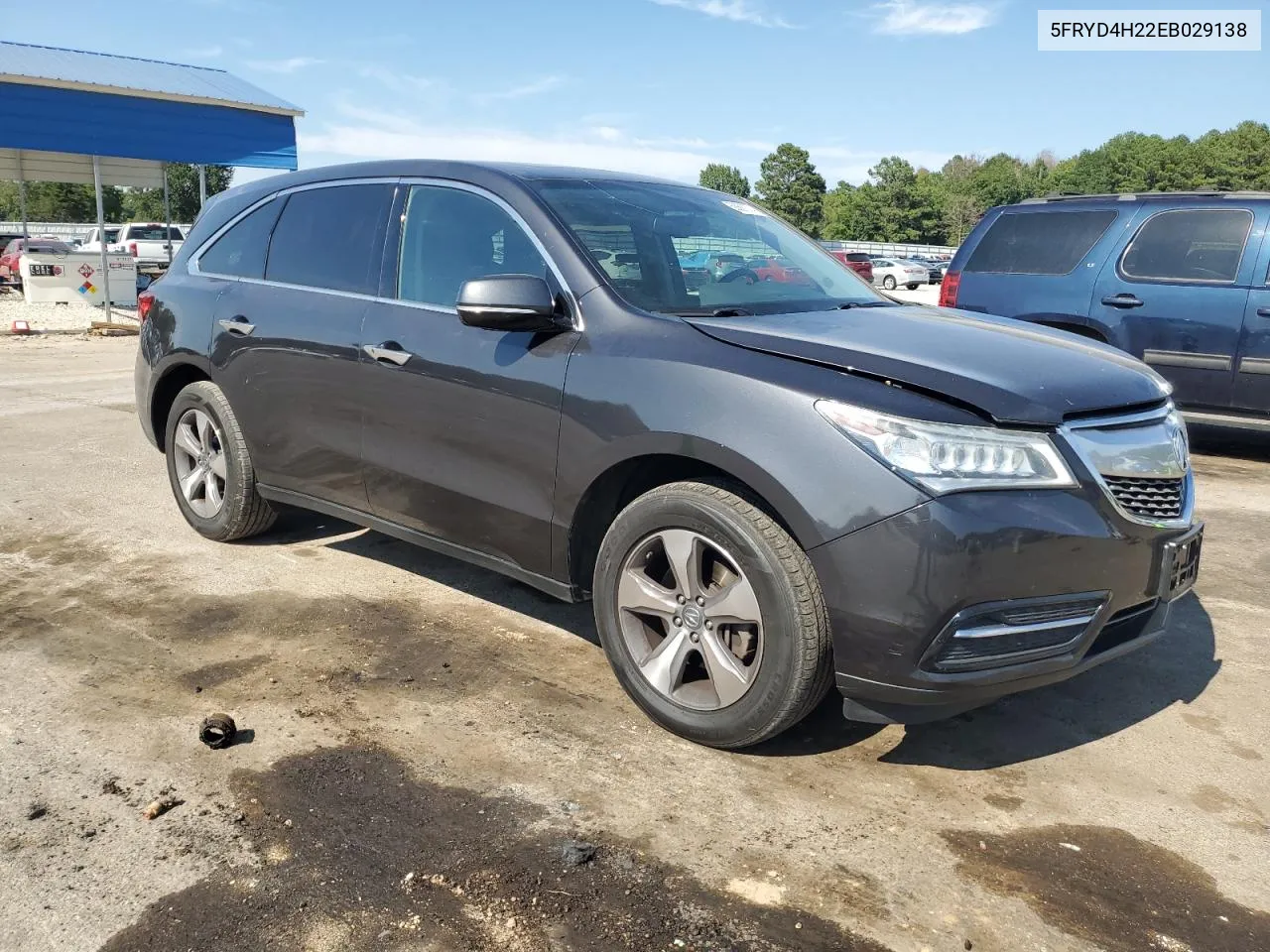 2014 Acura Mdx VIN: 5FRYD4H22EB029138 Lot: 68887374