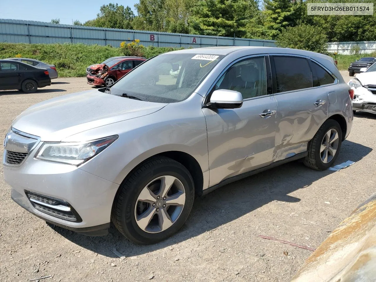 2014 Acura Mdx VIN: 5FRYD3H26EB011574 Lot: 69644004