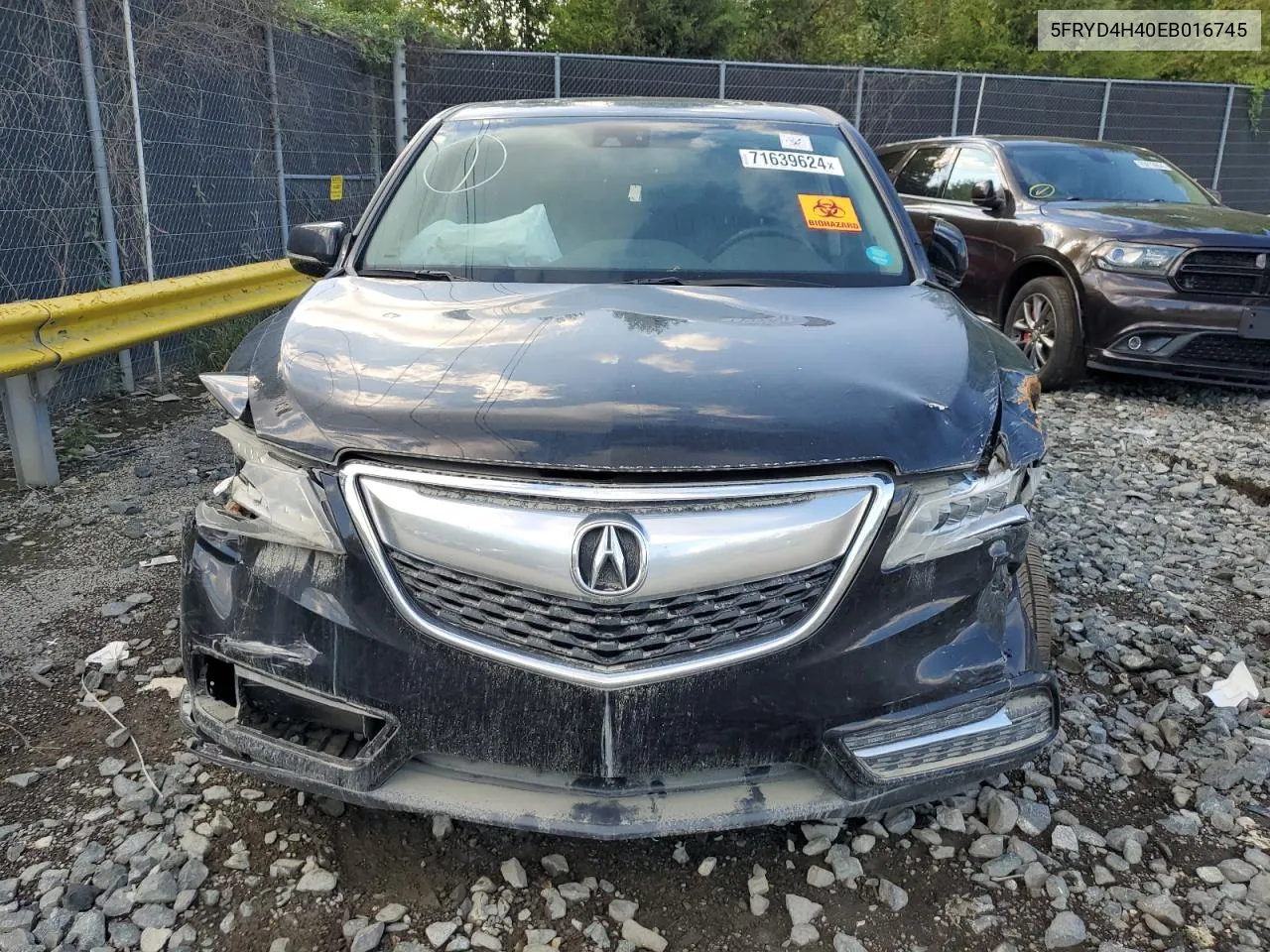 2014 Acura Mdx Technology VIN: 5FRYD4H40EB016745 Lot: 71639624