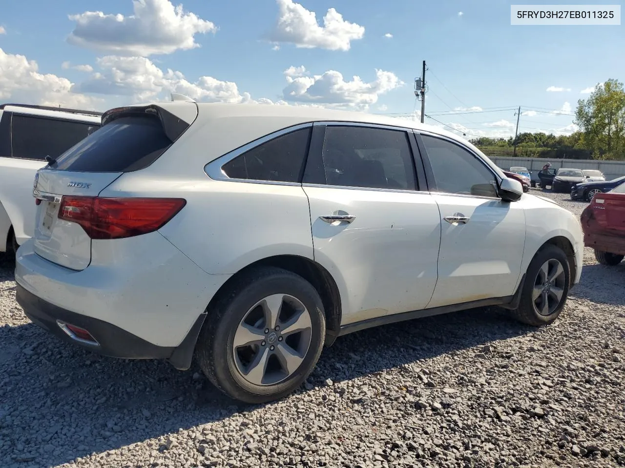 2014 Acura Mdx VIN: 5FRYD3H27EB011325 Lot: 71985574