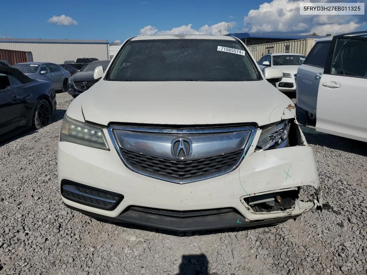 2014 Acura Mdx VIN: 5FRYD3H27EB011325 Lot: 71985574