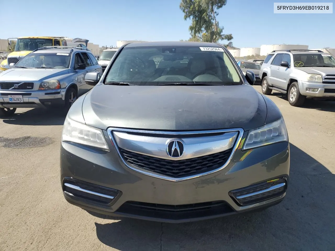 2014 Acura Mdx Technology VIN: 5FRYD3H69EB019218 Lot: 73252564