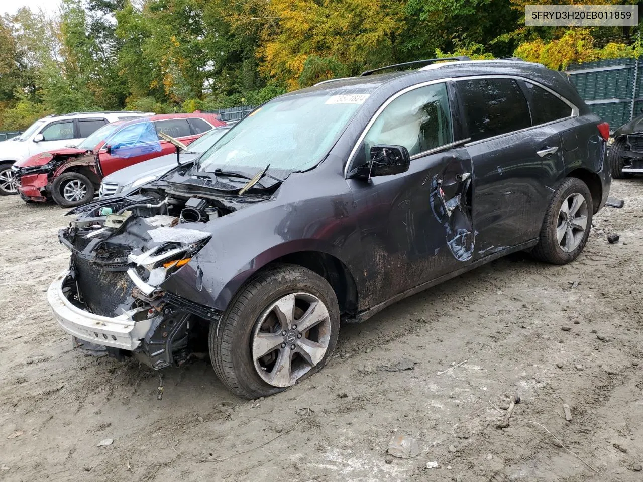 2014 Acura Mdx VIN: 5FRYD3H20EB011859 Lot: 73571824