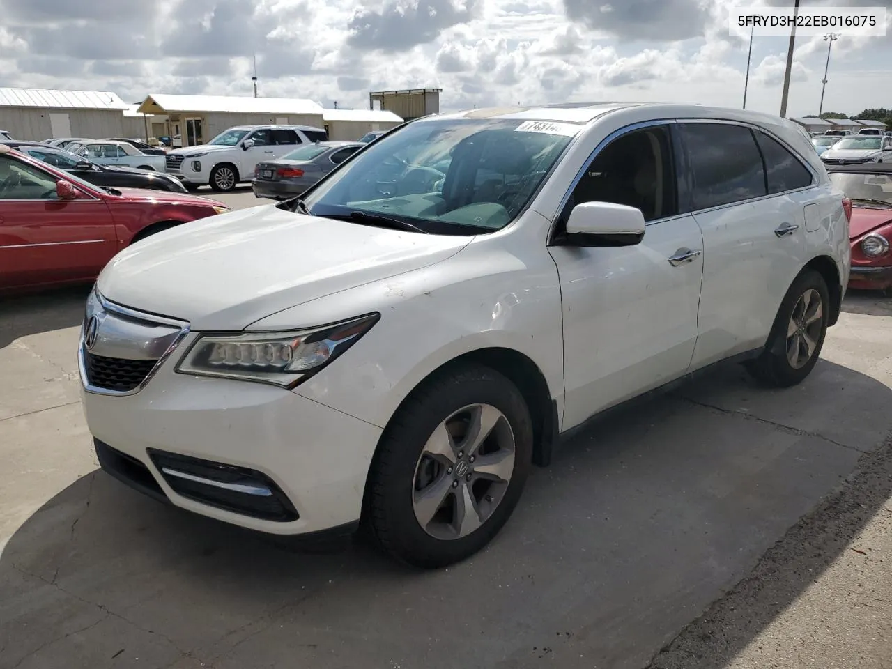 2014 Acura Mdx VIN: 5FRYD3H22EB016075 Lot: 74314814