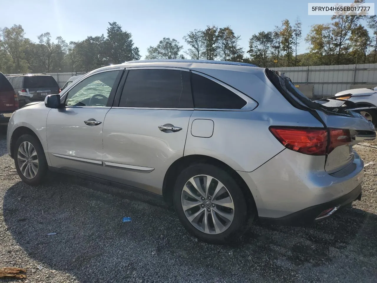 2014 Acura Mdx Technology VIN: 5FRYD4H65EB017777 Lot: 74960134