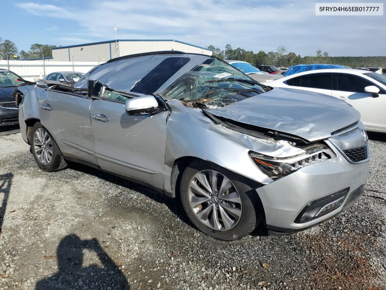 2014 Acura Mdx Technology VIN: 5FRYD4H65EB017777 Lot: 74960134