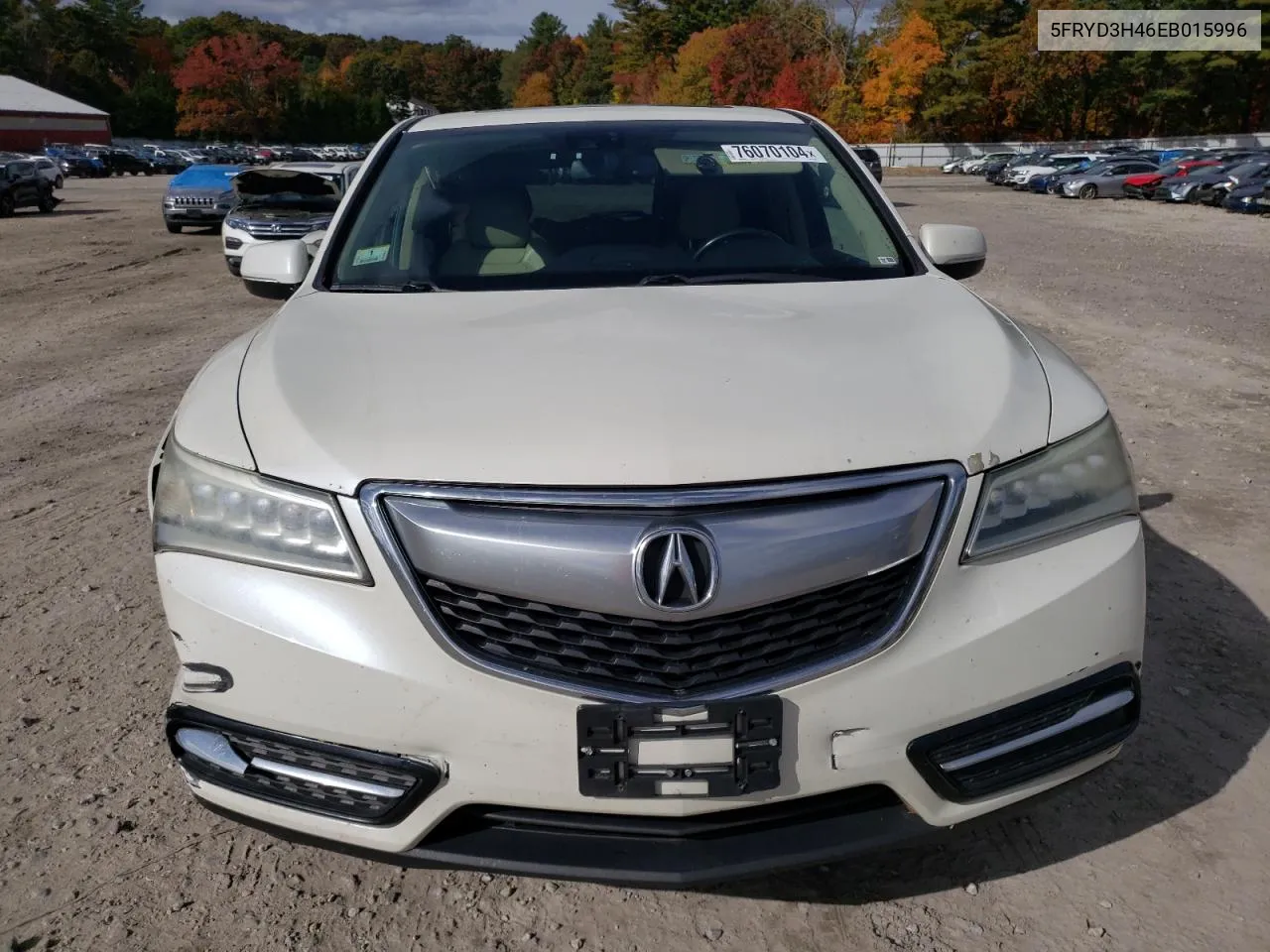 2014 Acura Mdx Technology VIN: 5FRYD3H46EB015996 Lot: 76070104