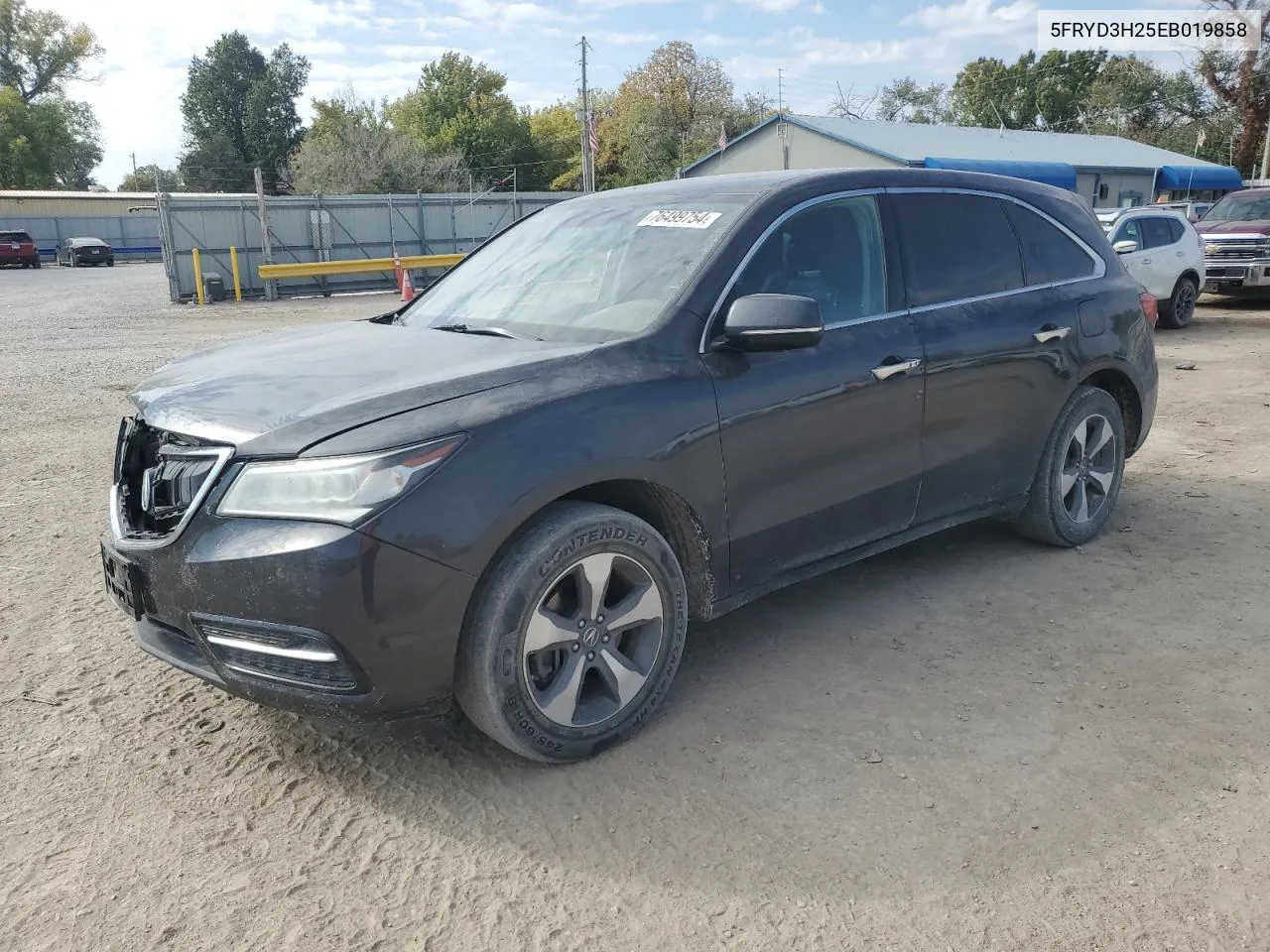 2014 Acura Mdx VIN: 5FRYD3H25EB019858 Lot: 76499754