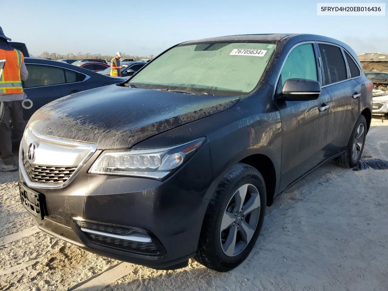 2014 Acura Mdx VIN: 5FRYD4H20EB016436 Lot: 76705634