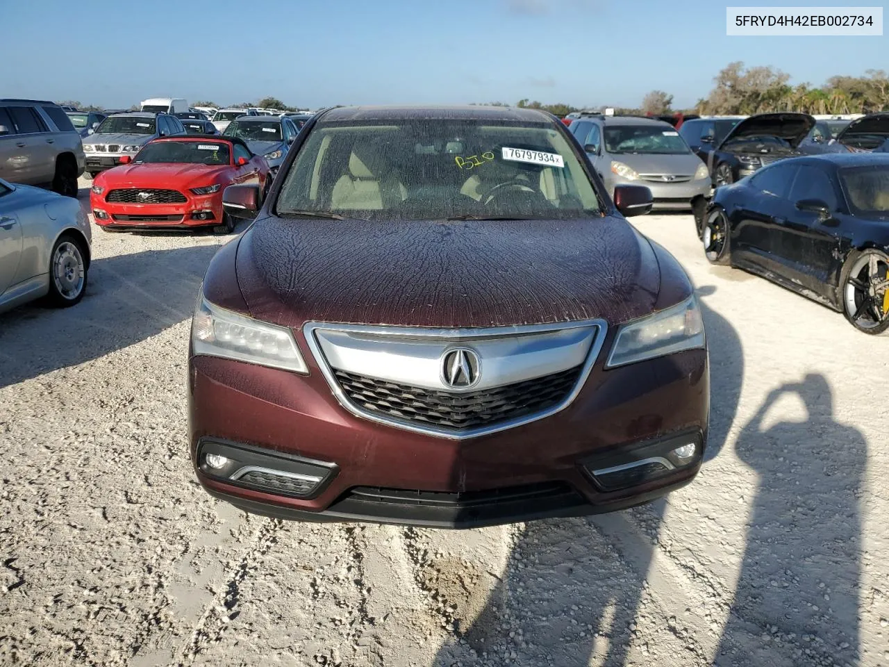 2014 Acura Mdx Technology VIN: 5FRYD4H42EB002734 Lot: 76797934